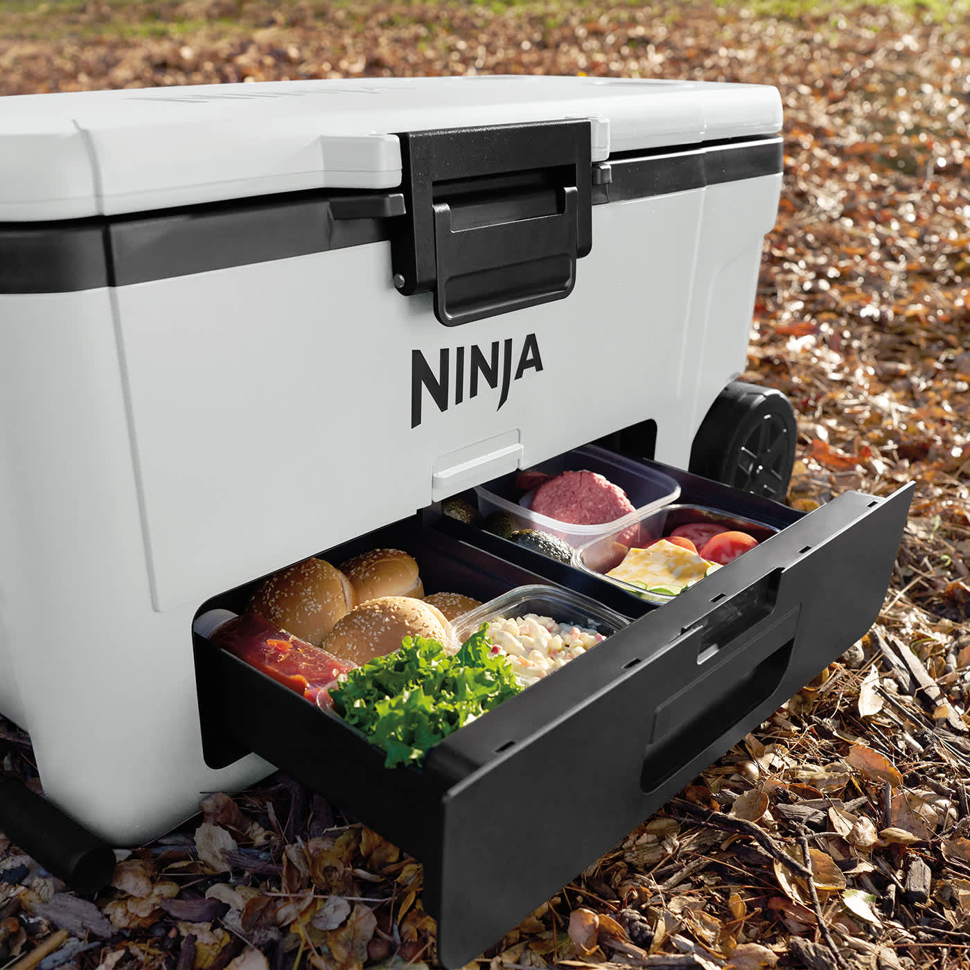 Ninja FrostVault 61L XL Capacity Cooler with Wheels in White